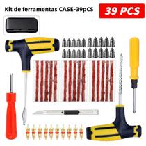 Kit Universal de Reparo de Pneus de Carro - Ferramentas de Plugue e Tiras de Reparo