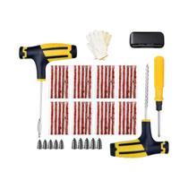 Kit Universal de Reparo de Pneus de Carro - Ferramentas de Plugue e Tiras de Reparo