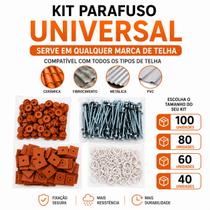 Kit UNIVERSAL Parafusos Capas Fixação Telha PVC CERÂMICA Kit UNIVERSAL Parafusos Capas Fixação Telha PVC CERÂMICA