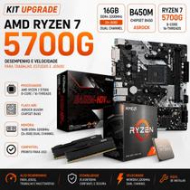 Kit Upgrade Amd Ryzen 7 5700g Placa mãe B450m Ddr4 e 16gb 3200mhz dual Kit Upgrade Amd Ryzen 7 5700g Placa mãe B450m Ddr4 e 16gb 3200mhz dual
