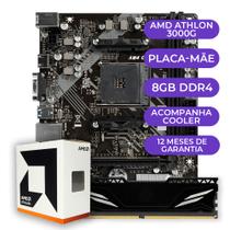 Kit Upgrade Gamer AMD ATHLON 3000G, Placa Mãe B450M + Memória Ram 8GB DDR4