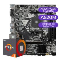 Kit Upgrade Gamer AMD Ryzen 5 4600G + Placa mãe A520M