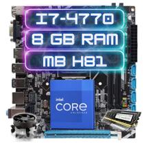 Kit Upgrade Gamer Intel Core I7-4770+placamãe H81+cooler+8gb