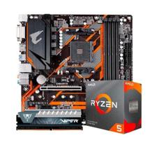 Kit Upgrade Gamer - Kit B450M Aorus Elite + Ryzen 5 5600G + 16gb 3200mhz RGB + SSD NVME 128GB - AMD