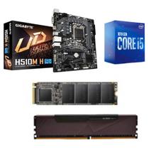 Kit Upgrade Gamer - Kit H510 GIGABYTE + Intel Core I5 10400 + 16gb 3200mhz RGB + SSD NVME 512GB - AMD