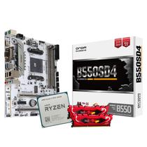 Kit Upgrade Gamer - Placa Mãe B550SD4 + Ryzen 5 PRO 4650G + DDR4 2x8gb 3200mhz + SSD NVME 256GB