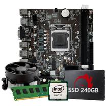 Kit Upgrade Intel Core I3 3ª Geração, 8GB RAM, SSD 240GB, Conexões USB/VGA/HDMI/LAN/SOM