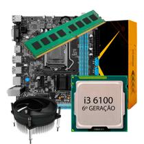 Kit Upgrade Intel Core I3 6100 3.7GHZ Placa Mãe H110 8GB Ram DDR4