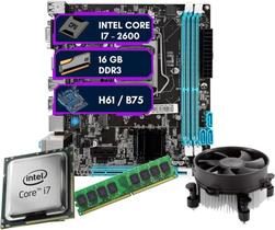 Kit Upgrade Intel Core i7-2600 + Placa Mãe H61/B75 Lga 1155 + 16GB Ram DDR3 DreamComputers DC