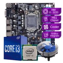 kit Upgrade Intel i3 3ª ger 3220 3.30ghz + Cooler + Placa Mãe h61 1155