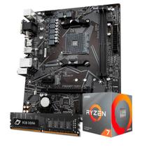 Kit Upgrade Processador AMD Ryzen 7 5700G + Placa Mãe Gigabyte A520M S2H + Memória 8GB DDR4