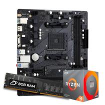Kit Upgrade Processador AMD Ryzen 9 5900X + Placa Mãe ASrock A520M-HVS + Memória 8GB DDR4 (1x8GB) - Oficina dos Bits