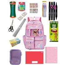 Kit Ursinho Material Escolar Infantil Completo fundamental Feminino Menina Kit Ursinho Material Escolar Infantil Completo fundamental Feminino Menina