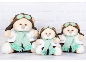 kit ursinho pelúcia verde claro para nichos presentes e decorações bebê