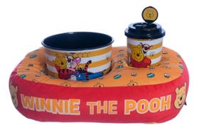 Kit Ursinho Pooh Almofada + Balde Pipoca Copo Canudo Oficial