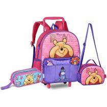 Kit Ursinho Pooh Mochila Rodinha Lancheira Estojo Clio - Urso Pooh 2026