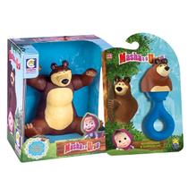 Kit Urso Em Vinil Macio Articulado Nos Braços Suporte P/ Celular e Chocalho Mordedor Macio Sensorial Infantil Para Bebê Kit Urso Em Vinil Macio Articulado Nos Braços Suporte P/ Celular e Chocalho Mordedor Macio Sensorial Infantil Para Bebê