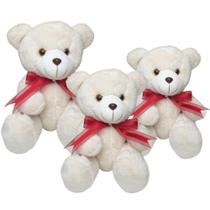 Kit Ursos para Nicho Baunilha com Vermelho 3 Peças Kit Ursos para Nicho Baunilha com Vermelho 3 Peças