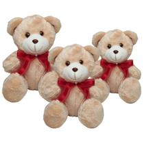 Kit Ursos para Nicho Caramelo com Vermelho 3 Peças Kit Ursos para Nicho Caramelo com Vermelho 3 Peças