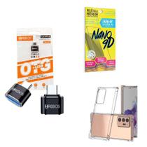 Kit Usb Par Tipo C + Capa Samsung Note20 Ultra + Película 9D