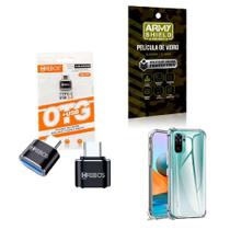 Kit Usb Para Tipo C + Capa Xiaomi Mi Note 10S + Película 3D