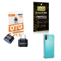 Kit Usb Para Tipo C + Capinha Motorola E20 + Película 3D