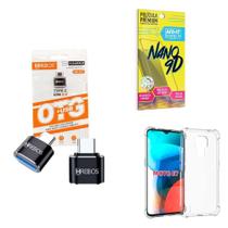 Kit Usb Para Tipo C + Capinha Motorola E7 + Película 9D