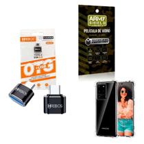 Kit Usb Para Tipo C + Capinha Samsug S20 Ultra + Película 3D