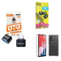 Kit Usb Para Tipo C + Capinha Samsung A13 4G + Película 9D