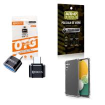 Kit Usb Para Tipo C + Capinha Samsung A13 5G + Película 3D