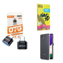 Kit Usb Para Tipo C + Capinha Samsung A22 5G + Película 9D