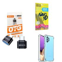 Kit Usb Para Tipo C + Capinha Samsung A32 5G + Película 9D