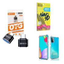 Kit Usb Para Tipo C + Capinha Samsung A52 + Película 9D