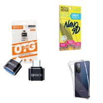 Kit Usb Para Tipo C + Capinha Samsung A72 + Película 9D