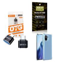Kit Usb Para Tipo C + Capinha Xiaomi Mi11 Lite + Película 3D