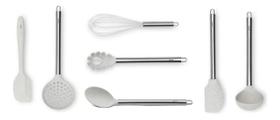 Kit utensilios 7 peças silicone cabo inox duo vanilla brinox - 2258327 Kit utensilios 7 peças silicone cabo inox duo vanilla brinox - 2258327
