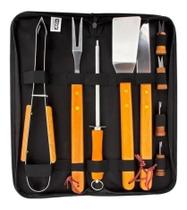 Kit Utensílios Churrasco Fixxar Completo 10pçs Maleta Nylon