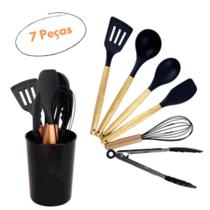 Kit Utensílios Conjunto De Cozinha Com 7 Peças Silicone Colorido Kit Utensílios Conjunto De Cozinha Com 7 Peças Silicone Colorido