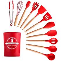 Kit Utensílios Cozinha 12 Peças Silicone Antiaderente