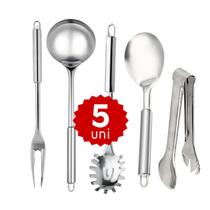 Kit Utensílios Cozinha Aço Inox Completo Profissional Resistente Restaurante Buffet