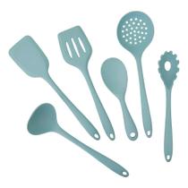 Kit Utensílios Cozinha Silicone 6 Peças Colher Espátula Concha Antiaderente