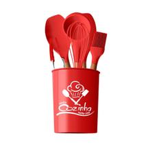 Kit Utensilios Cozinha Silicone 7 Peças Colher Espátula Pincel Concha Pegador Fue Suporte Rosa Preto Vermelho Kit Utensilios Cozinha Silicone 7 Peças Colher Espátula Pincel Concha Pegador Fue Suporte Rosa Preto Vermelho