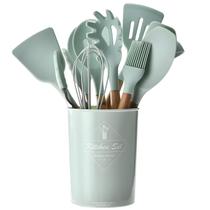 Kit Utensílios Cozinha Silicone c/ Suporte 12 Peças Colher Pegador Pincel Batedor Fue Fouet Espátula Kit Utensílios Cozinha Silicone c/ Suporte 12 Peças Colher Pegador Pincel Batedor Fue Fouet Espátula