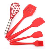 Kit Utensílios Cozinha Silicone Espátula 5 Peças Collor - Kehome