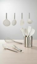 Kit Utensílios Cozinha Silicone Inox 8 Peças