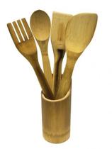 Kit Utensílios de Bambu para Cozinha com 05 Peças Kit Utensílios de Bambu para Cozinha com 05 Peças