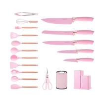 Kit Utensílios de Cozinha 19 Peças Espátula Faca Tesoura