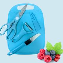 Kit Utensílios De Cozinha 4 Peças Tábua Culinária Ralador Cortador Tesoura - Seven