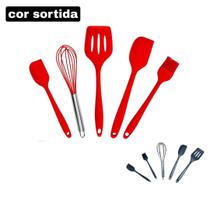 Kit Utensílios de Cozinha de Silicone 5 Peças Praticidade Durabilidade e Elegancia na Cozinha Cores Sortidas Kit Utensílios de Cozinha de Silicone 5 Peças Praticidade Durabilidade e Elegancia na Cozinha Cores Sortidas