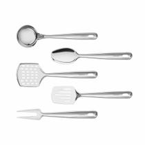 Kit Utensílios De Cozinha Para Servir E Preparar Extrata Aço Inox 5 Peças - Tramontina Kit Utensílios De Cozinha Para Servir E Preparar Extrata Aço Inox 5 Peças - Tramontina